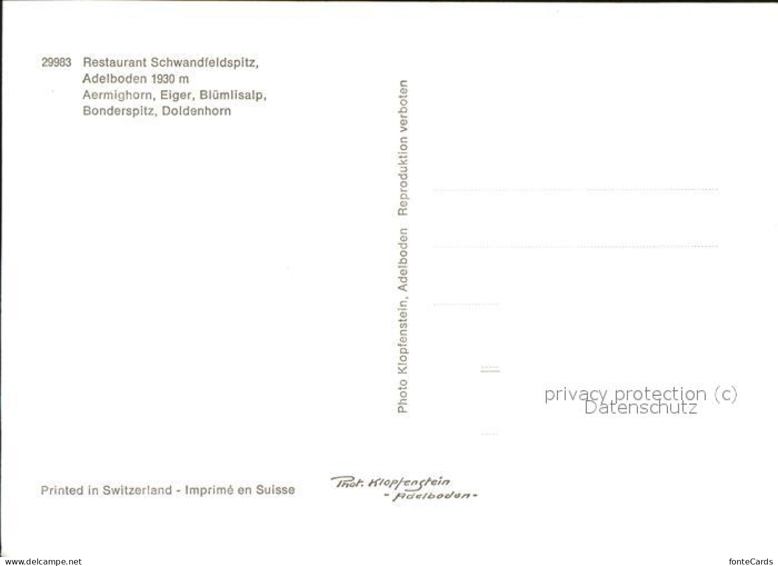 11500714 Adelboden Restaurant Schwandfeldspitz Adelboden - Andere & Zonder Classificatie