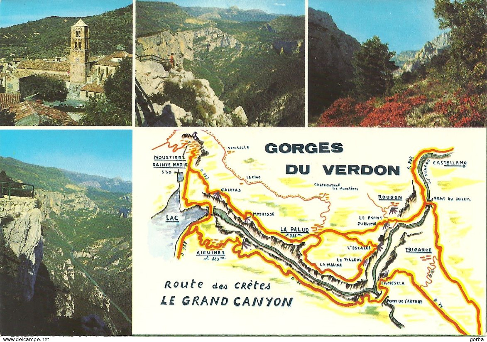 *CPM - 04 - Les Gorges Du Verdon - Multivues - Carte Routière - Other & Unclassified