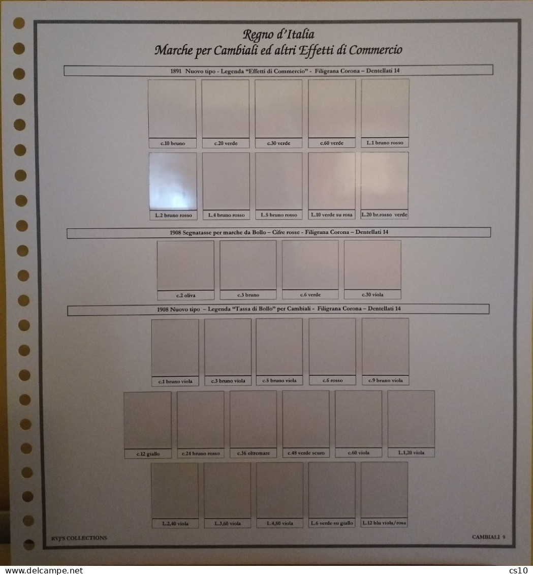 Marche Cambiali Effetti Commercio Regno RSI Luogotenenza Repubblica - Raccolta Fogli Aggiornamento 22anelli Standard