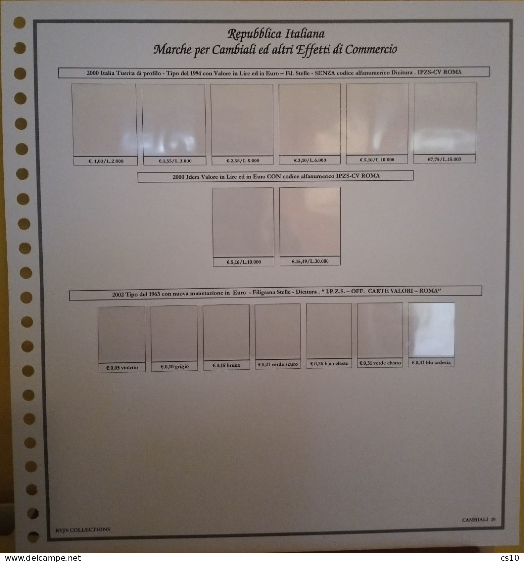 Marche Cambiali Effetti Commercio Regno RSI Luogotenenza Repubblica - Raccolta Fogli Aggiornamento 22anelli Standard