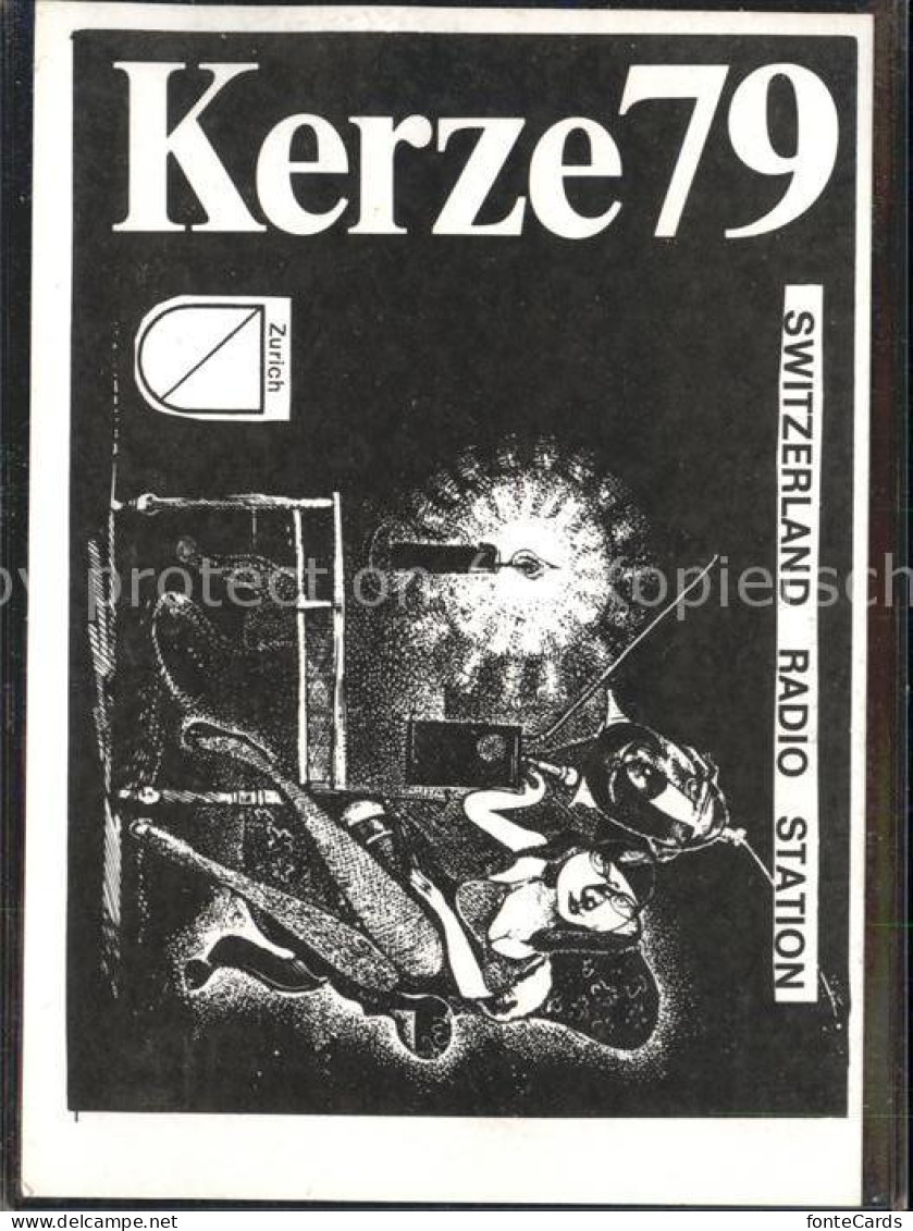 11499026 Zuerich Switzerland Radio Station Kerze 79 Karikatur Zuerich - Autres & Non Classés