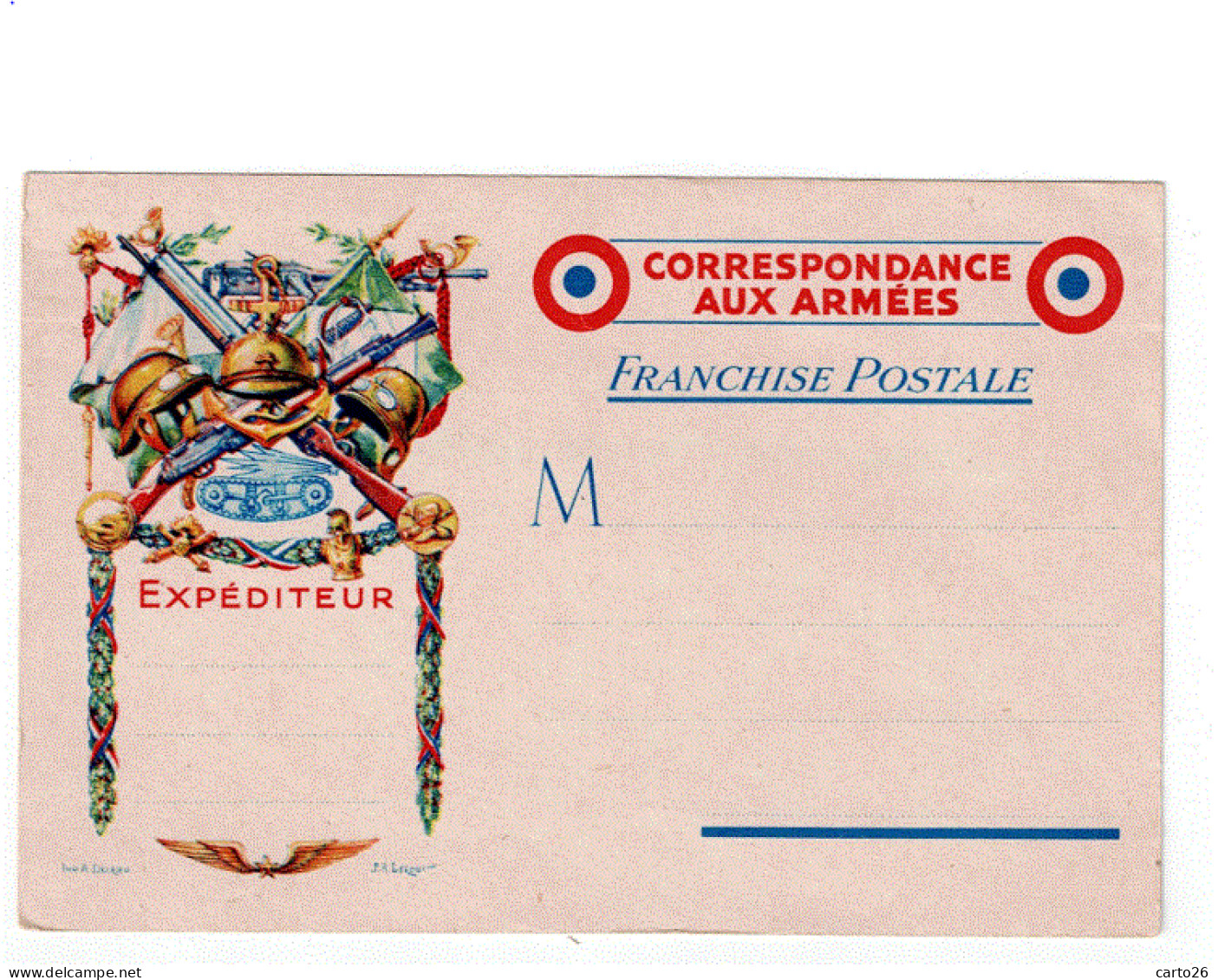 Carte De Franchise Militaire   * Guerre 39/45 - Carte Neuve Et Propre * - Guerre 1939-45