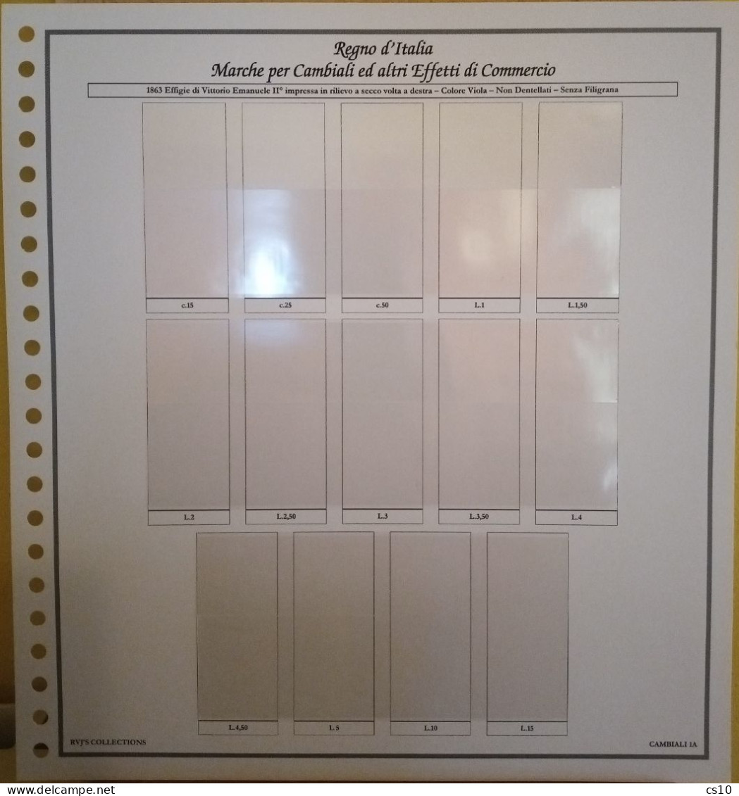 Marche Cambiali Effetti Commercio Regno RSI Luogotenenza Repubblica - Raccolta Fogli Aggiornamento 22anelli Standard - Fiscales