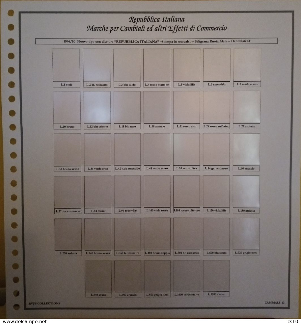 Marche Cambiali Effetti Commercio Regno RSI Luogotenenza Repubblica - Raccolta Fogli Aggiornamento 22anelli Standard