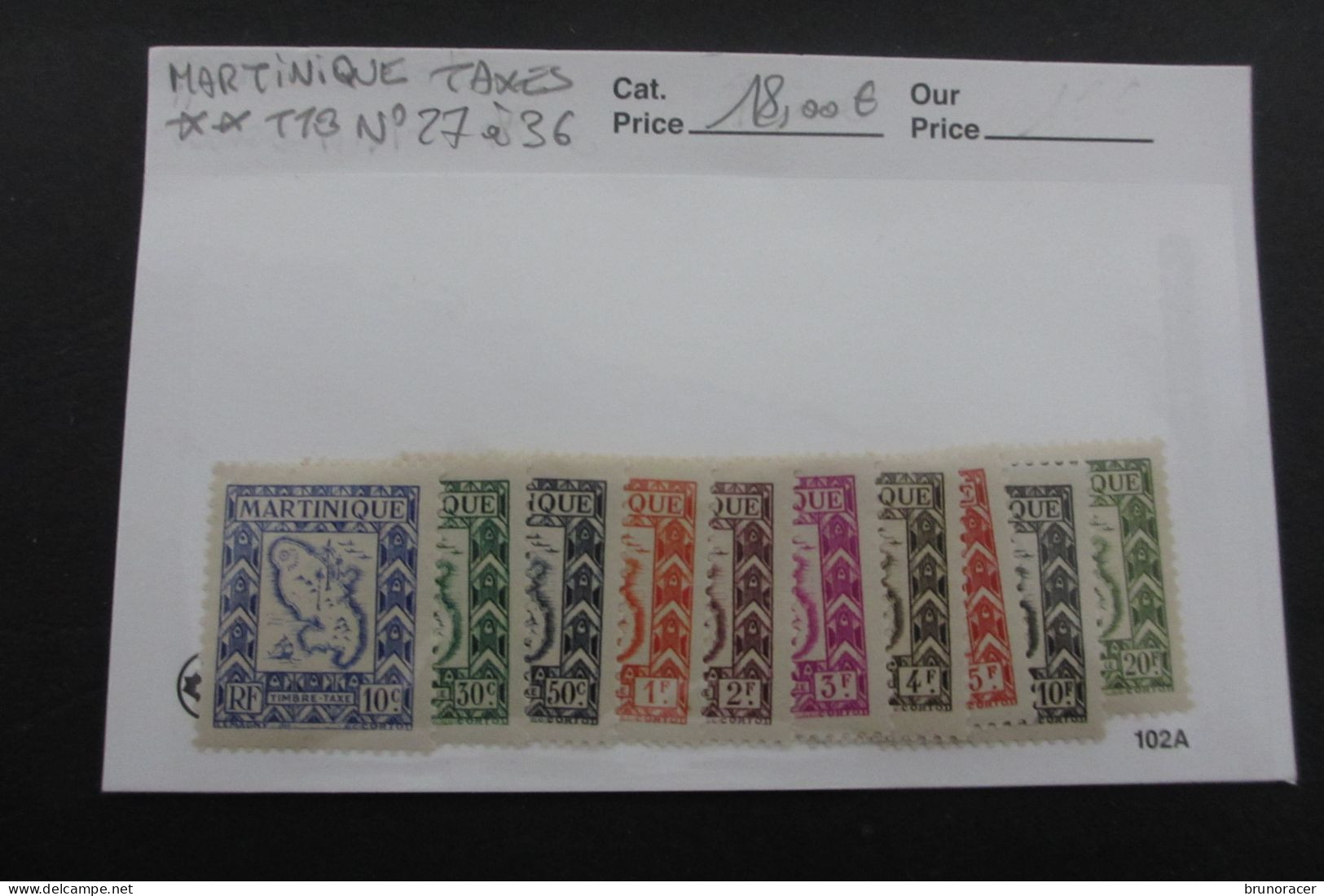 MARTINIQUE TAXES N°27 à 36 NEUF** TTB COTE 18 EUROS  VOIR SCANS - Timbres-taxe