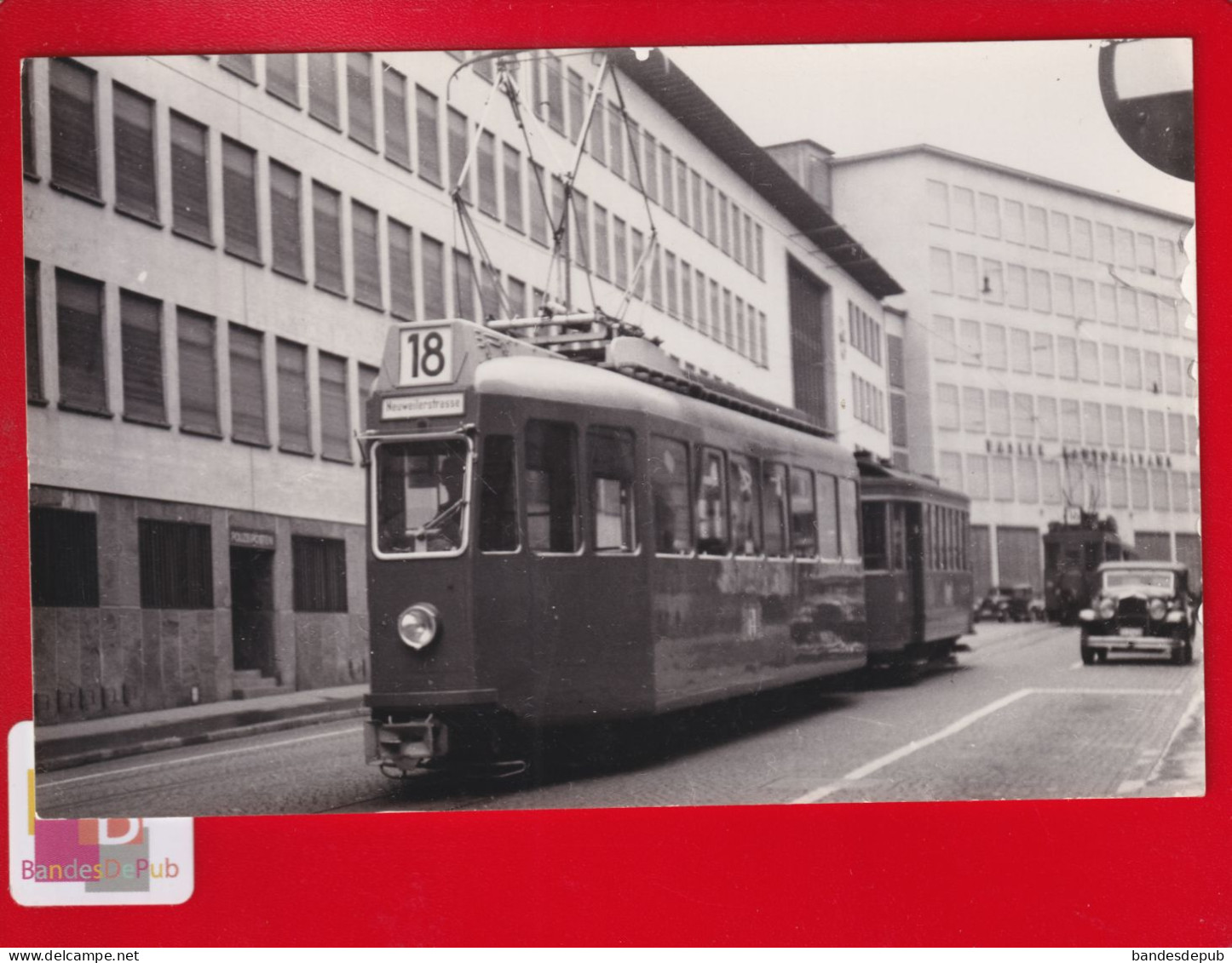 Photo Format CPA Suisse Tramway Neuweillerstrasse BALE BASEL Circa 1950 - Bâle