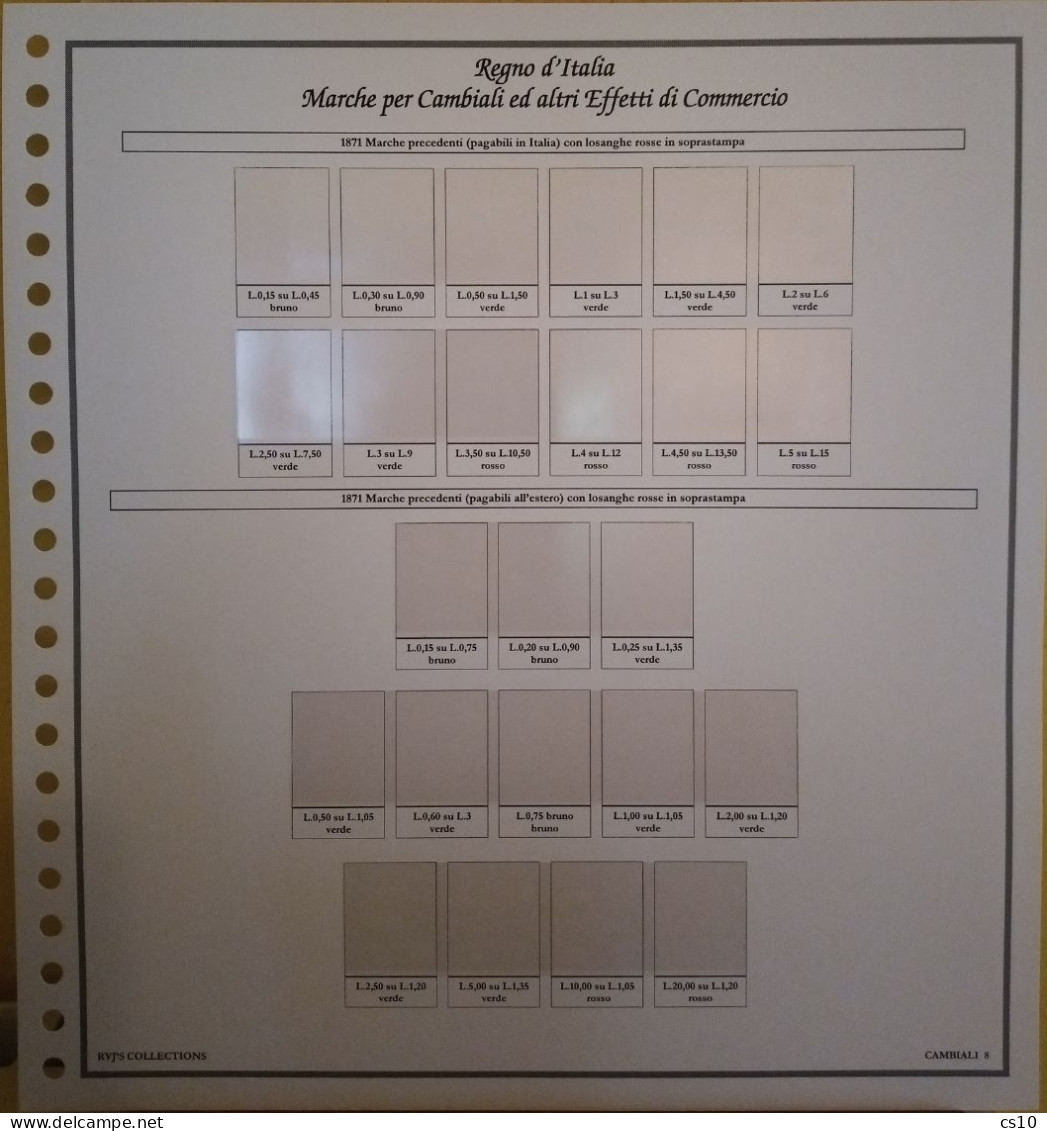 Marche Cambiali Effetti Commercio Regno RSI Luogotenenza Repubblica - Raccolta Fogli Aggiornamento 22anelli Standard