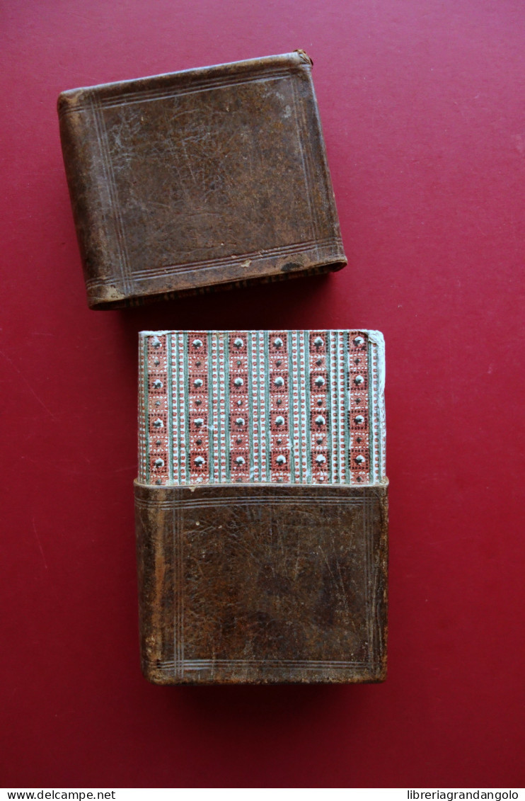 Antico Cofanetto Custodia Di Libro In Pelle Interni In Carta Varese Fine '700 - Unclassified