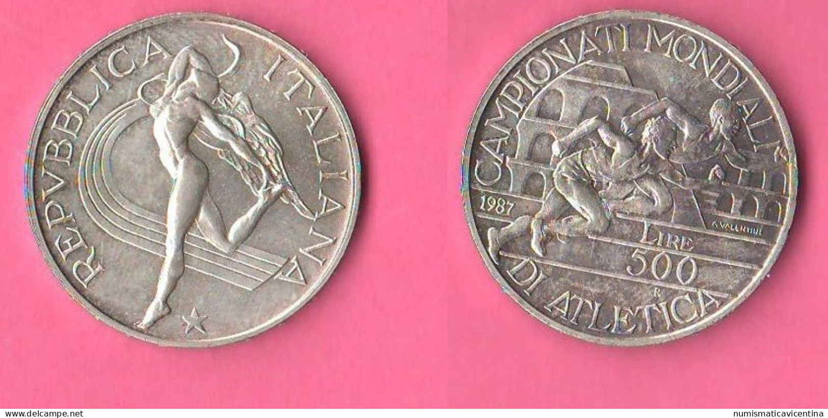 Italia 500 Lire 1987 Mondiali Atletica Silver Commemorative Italie Italy Coin - Commemorative