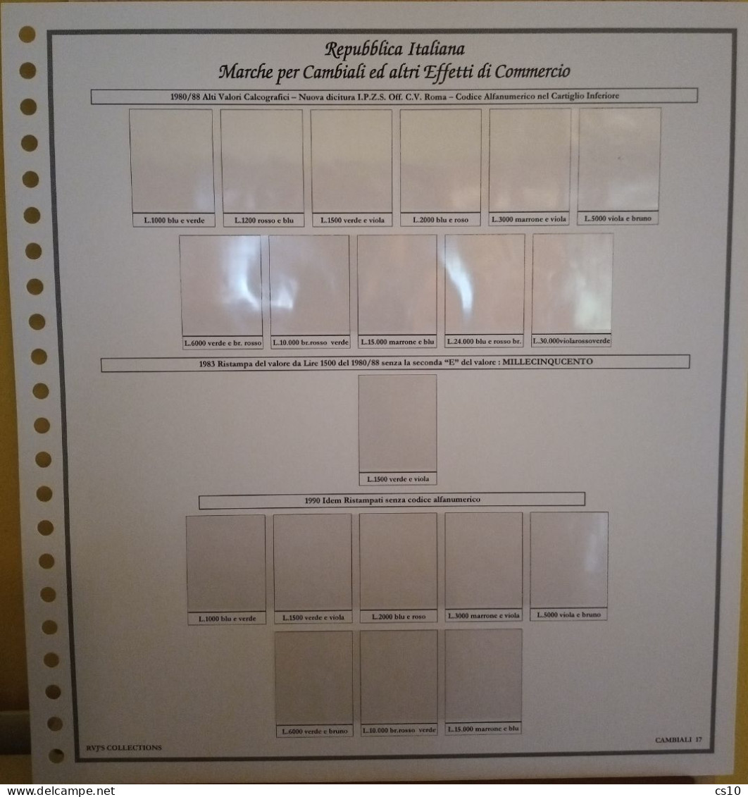 Marche Cambiali Effetti Commercio Regno RSI Luogotenenza Repubblica - Raccolta Fogli Aggiornamento 22anelli Standard