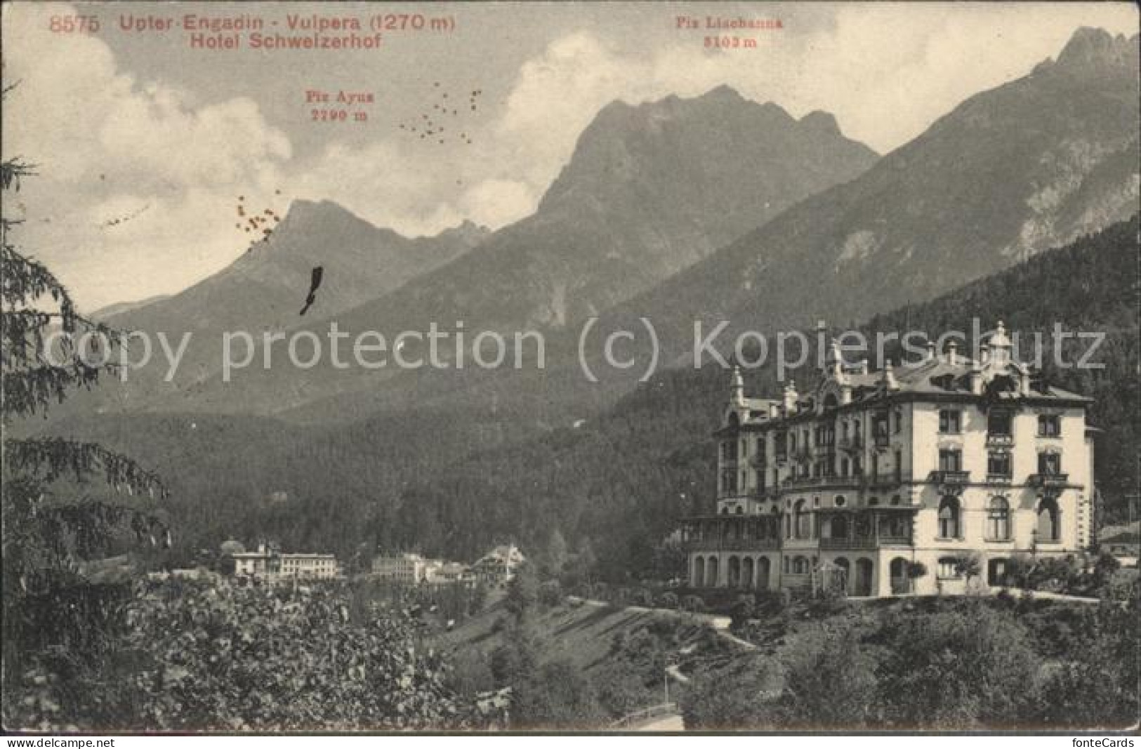 11498901 Vulpera Hotel Schweizerhof Mit Alpen Vulpera - Autres & Non Classés