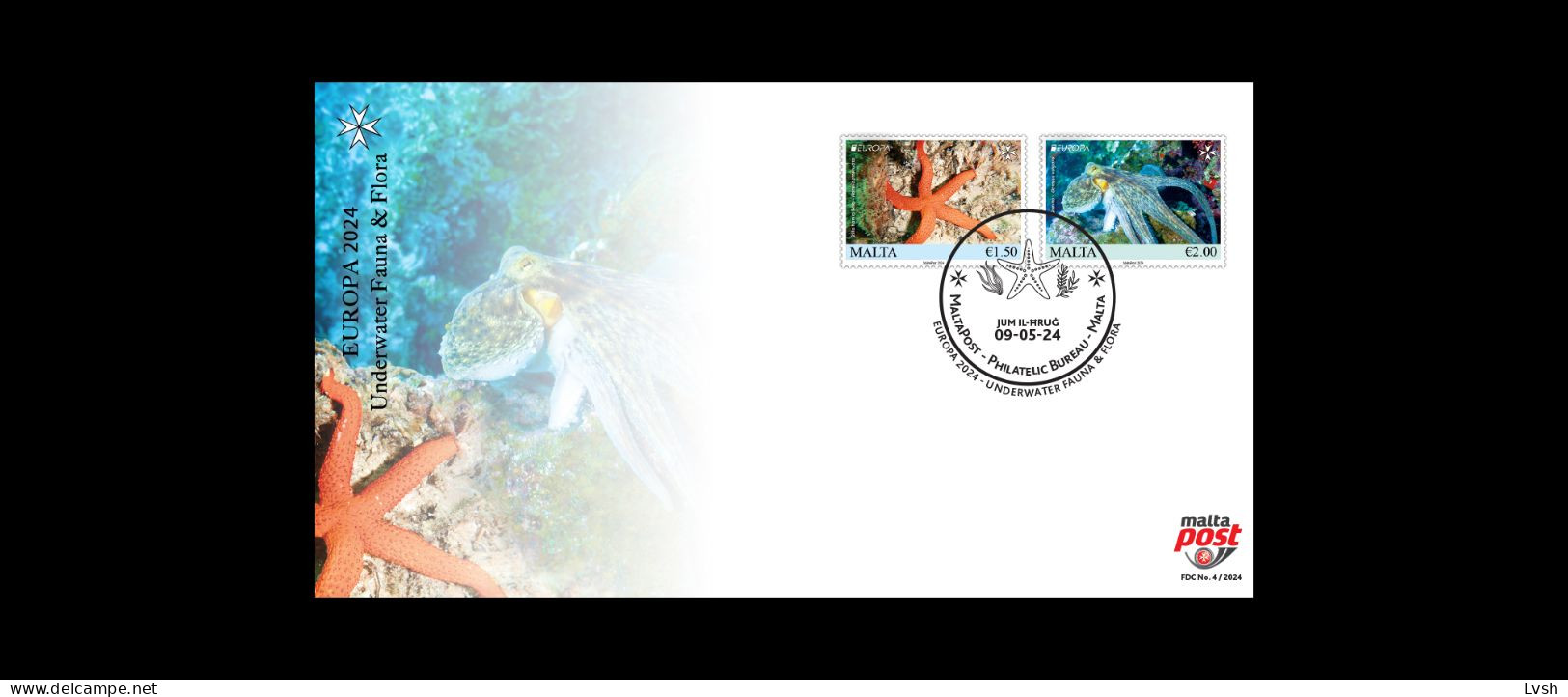 Malta.2024.Europa CEPT.Underwater Fauna And Flora.FDC. - 2024