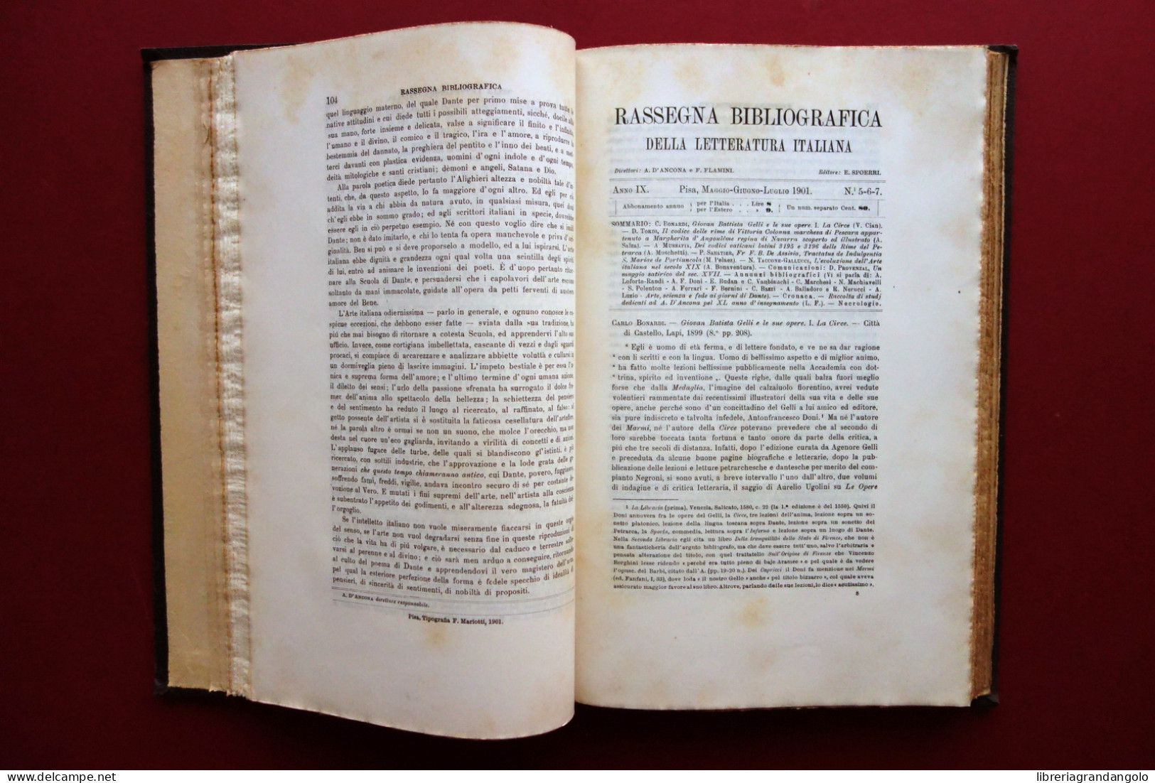 Rassegna Bibliografica Della Letteratura Italiana Anno IX Spoerri 1901 Completo - Zonder Classificatie