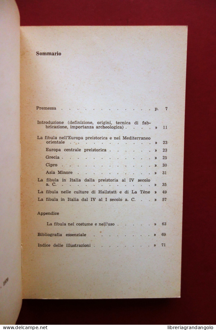 Le Fibule Dalla Preistoria Al I° Secolo A. C. P. Guzzo Ed. Di Archeologia 1970 - Zonder Classificatie
