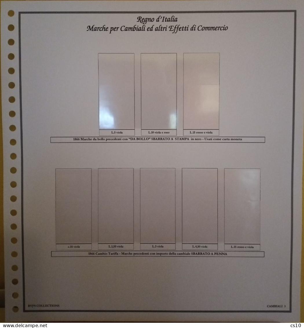 Marche Cambiali Effetti Commercio Regno RSI Luogotenenza Repubblica - Raccolta Fogli Aggiornamento 22anelli Standard - Pre-printed Pages