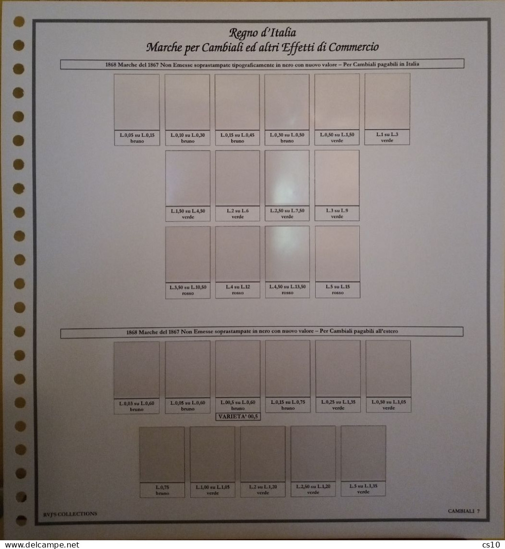 Marche Cambiali Effetti Commercio Regno RSI Luogotenenza Repubblica - Raccolta Fogli Aggiornamento 22anelli Standard