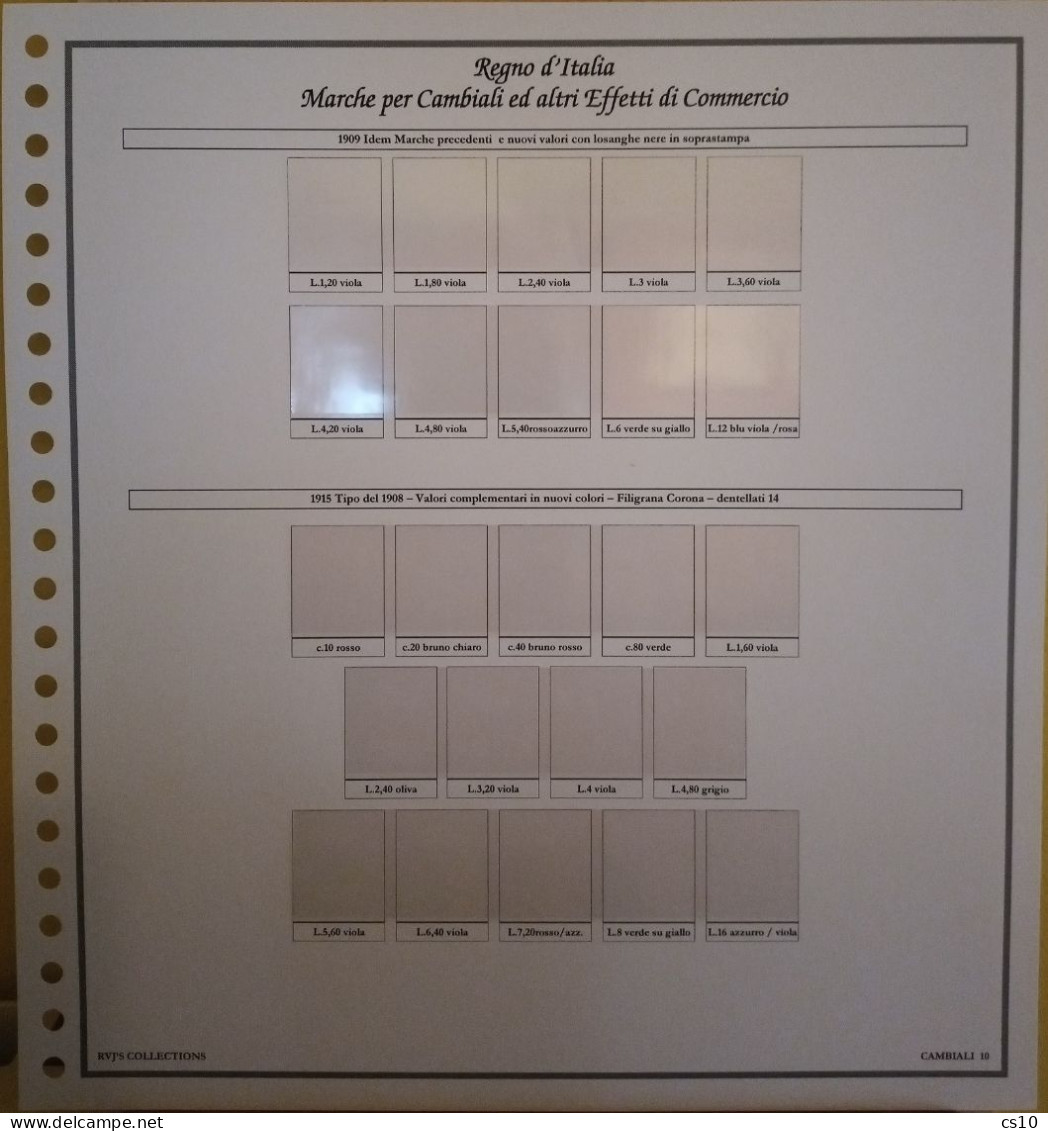 Marche Cambiali Effetti Commercio Regno RSI Luogotenenza Repubblica - Raccolta Fogli Aggiornamento 22anelli Standard