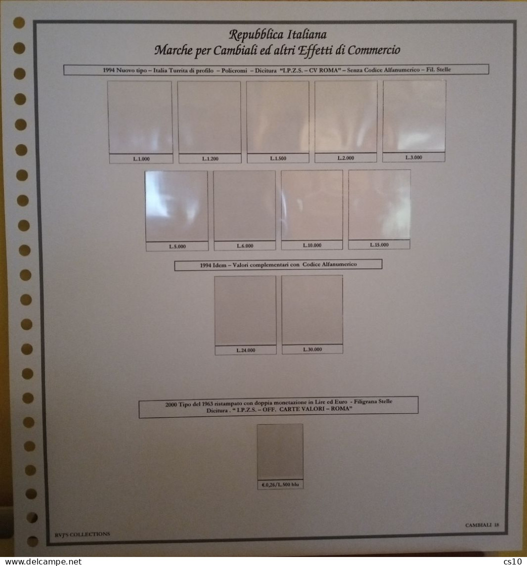 Marche Cambiali Effetti Commercio Regno RSI Luogotenenza Repubblica - Raccolta Fogli Aggiornamento 22anelli Standard