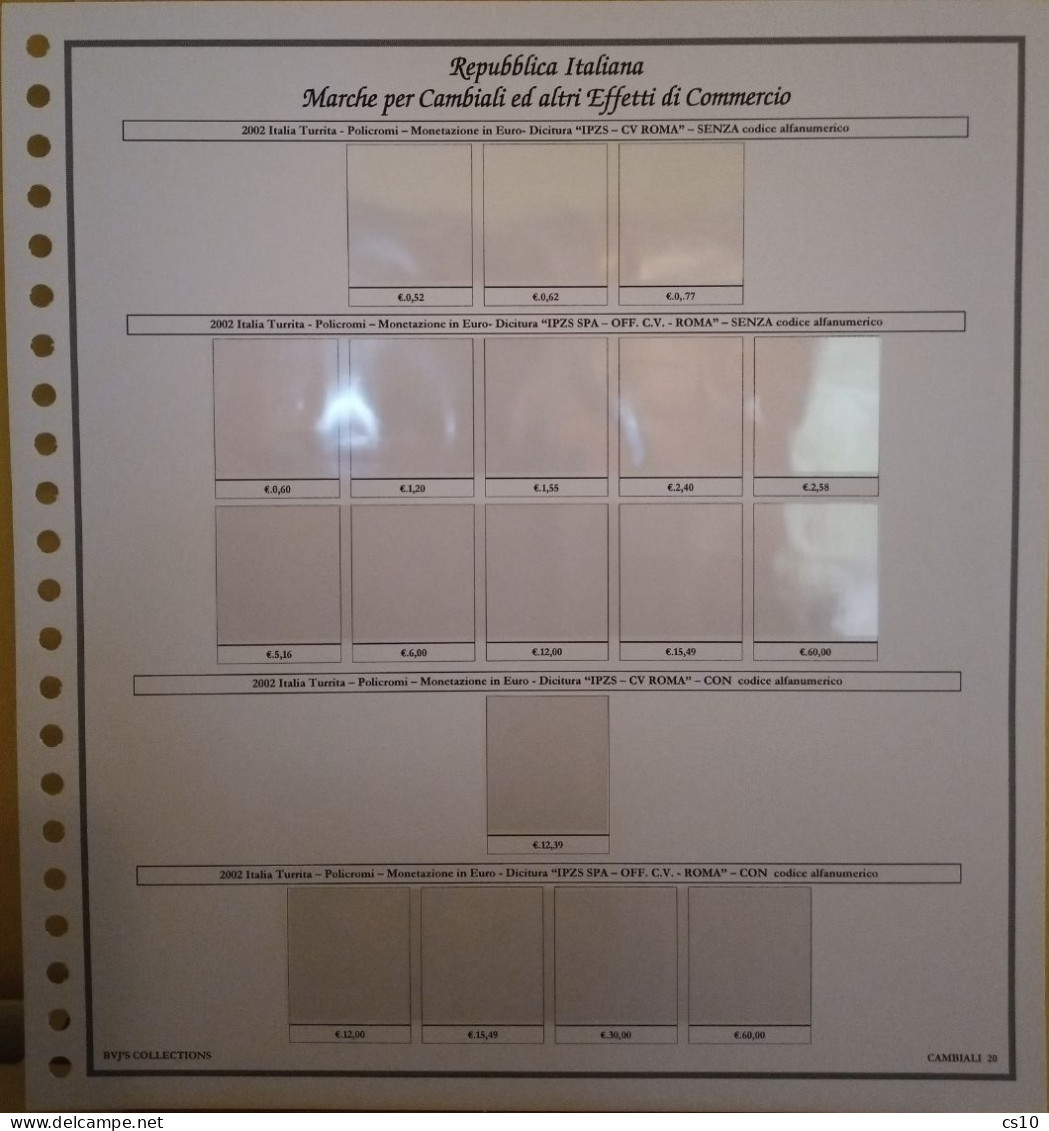 Marche Cambiali Effetti Commercio Regno RSI Luogotenenza Repubblica - Raccolta Fogli Aggiornamento 22anelli Standard