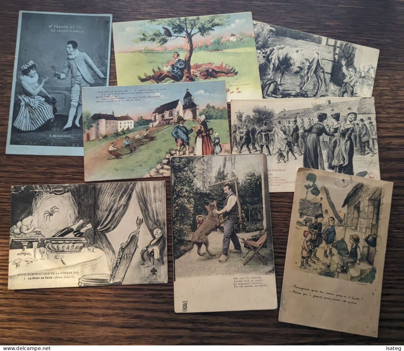 Lot De 8 Cartes Postales Anciennes Avec Légendes - Humour - Zonder Classificatie