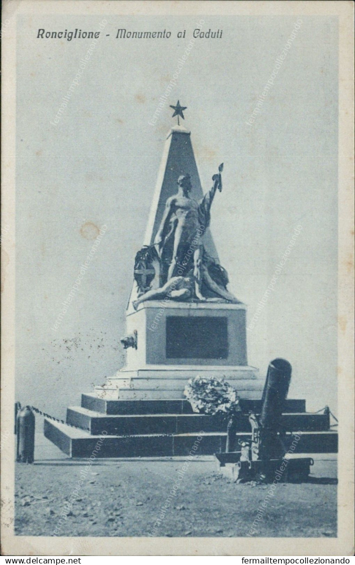 Cs305 Cartolina Ronciglione Monumento Ai Caduti Provincia Di Viterbo 1935 - Viterbo