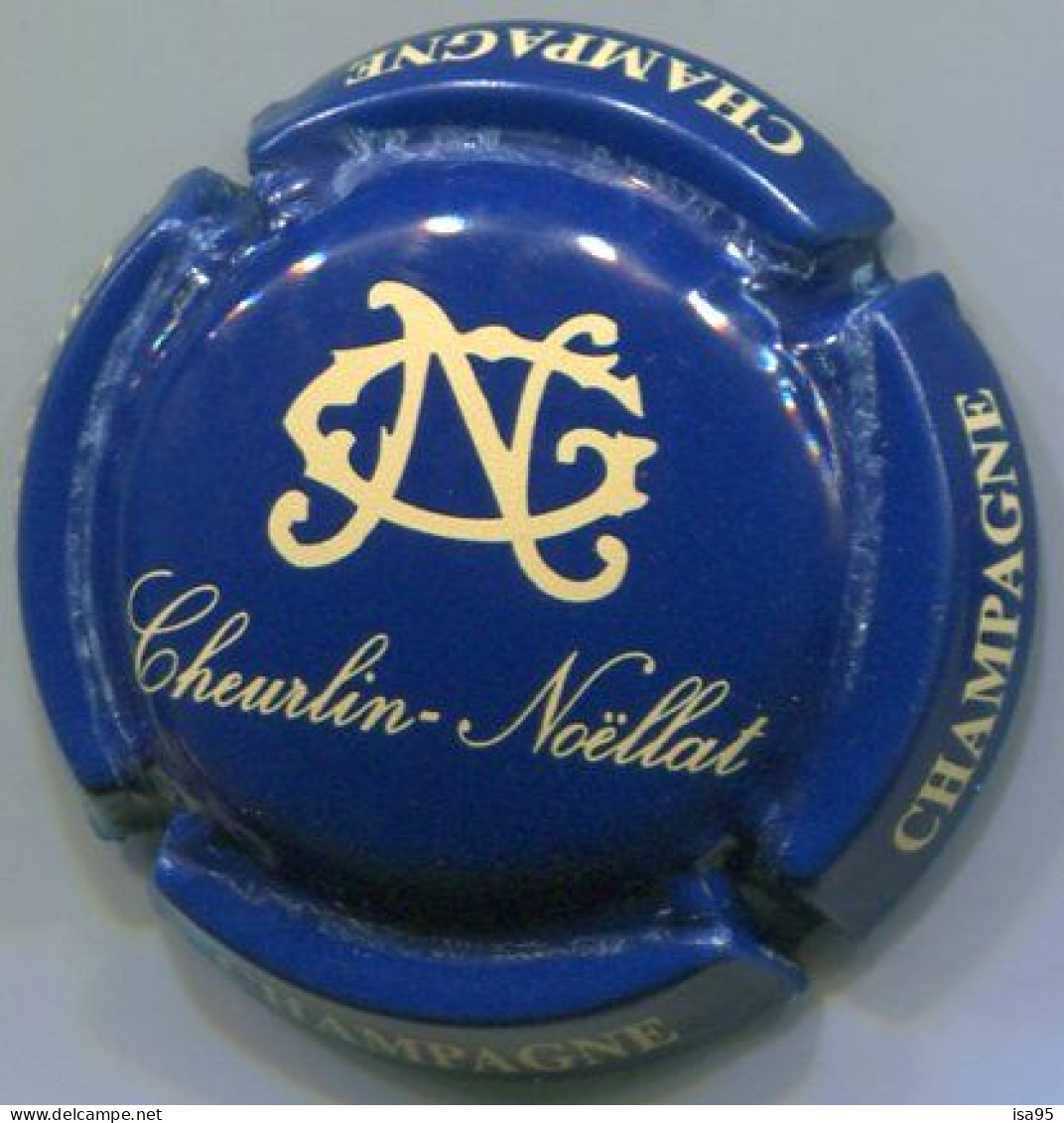 CAPSULE-CHAMPAGNE CHEURLIN NOELLAT °47l Bleu Foncé Et Crème - Autres & Non Classés