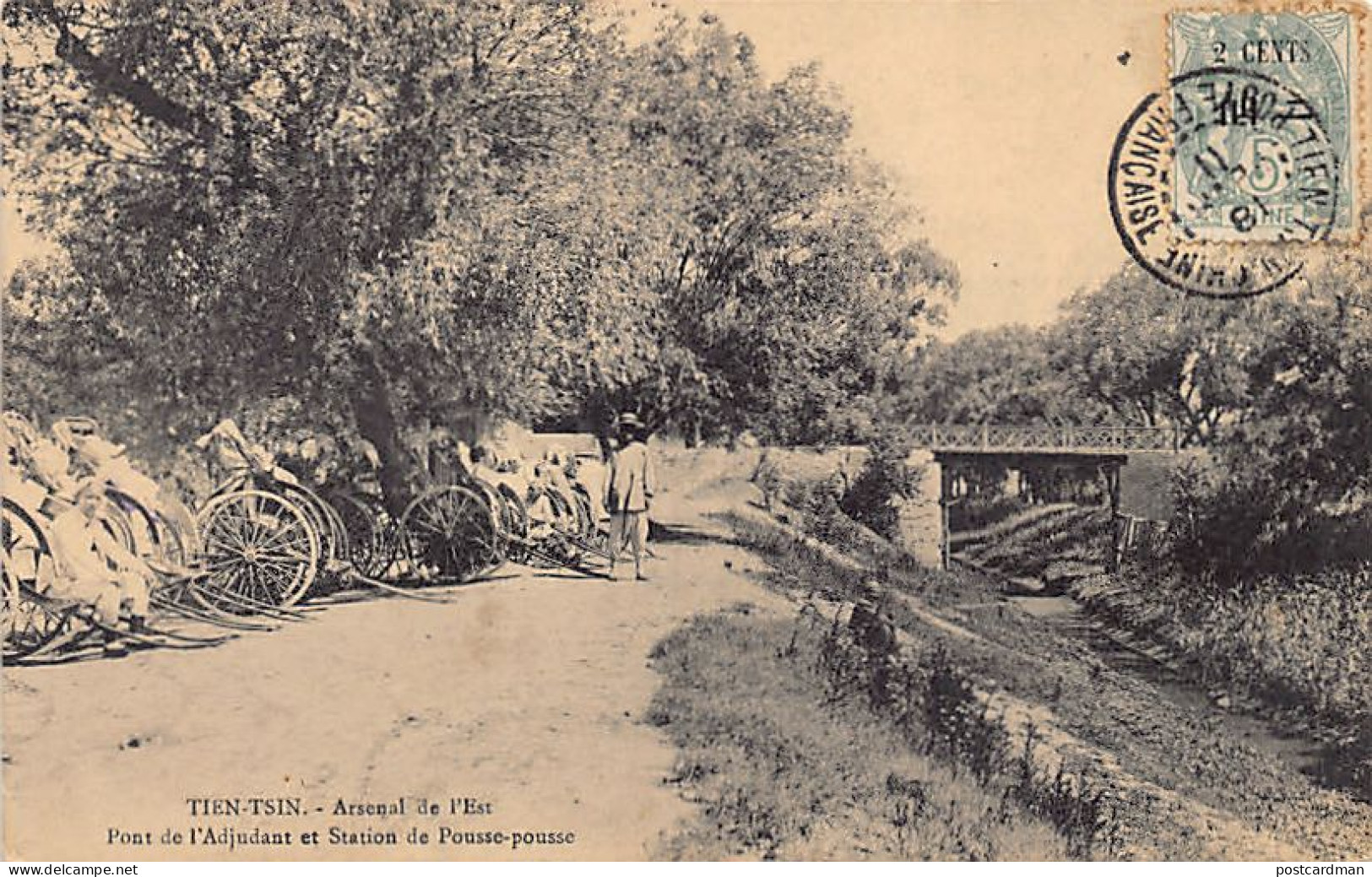 China - TIANJIN - Eastern Arsenal - Adjutant Bridge And Rickshaw Station - Publ. James Delage  - Chine