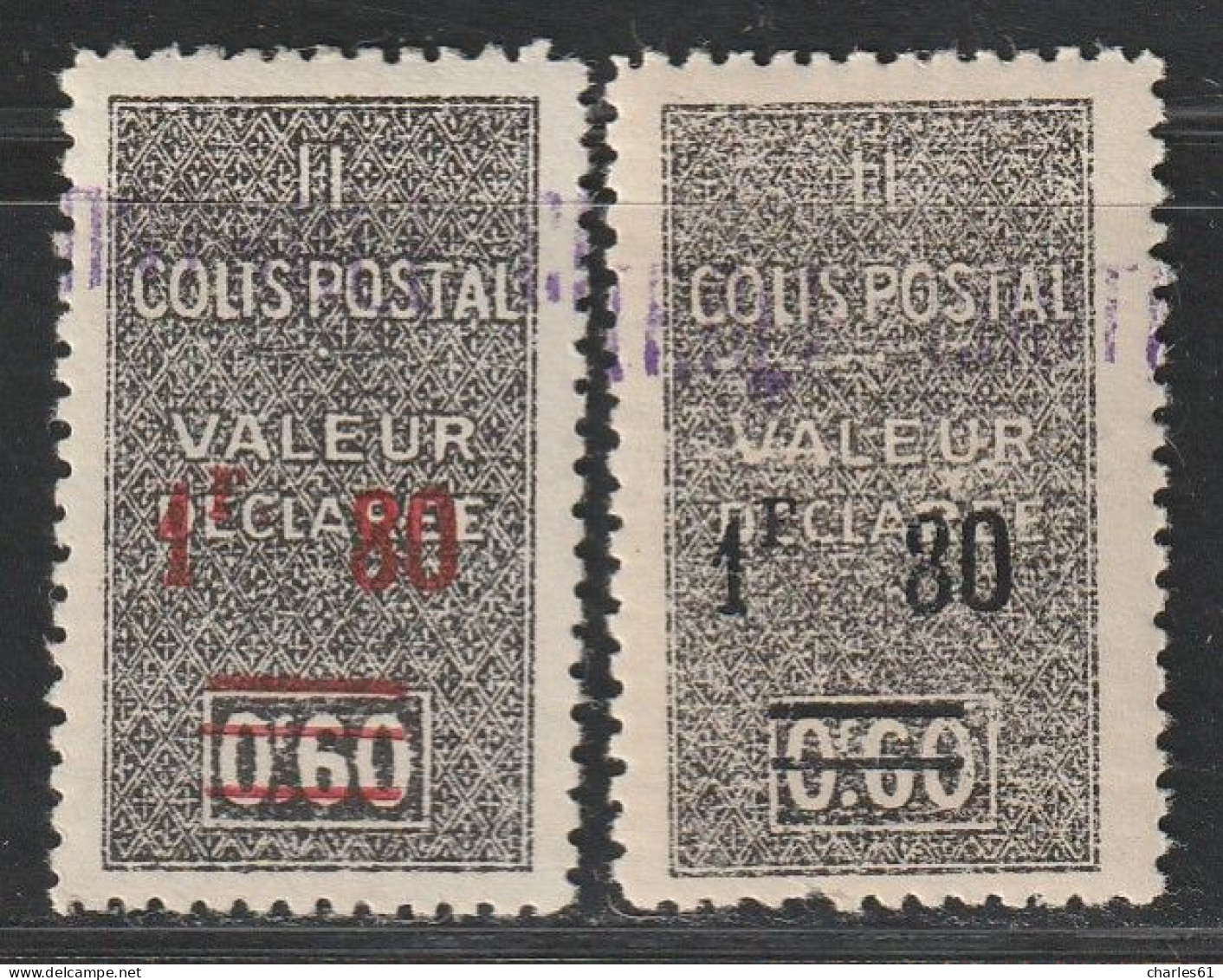 ALGERIE - COLIS POSTAUX - N°70+70A * (1941) Surchargés - Paketmarken