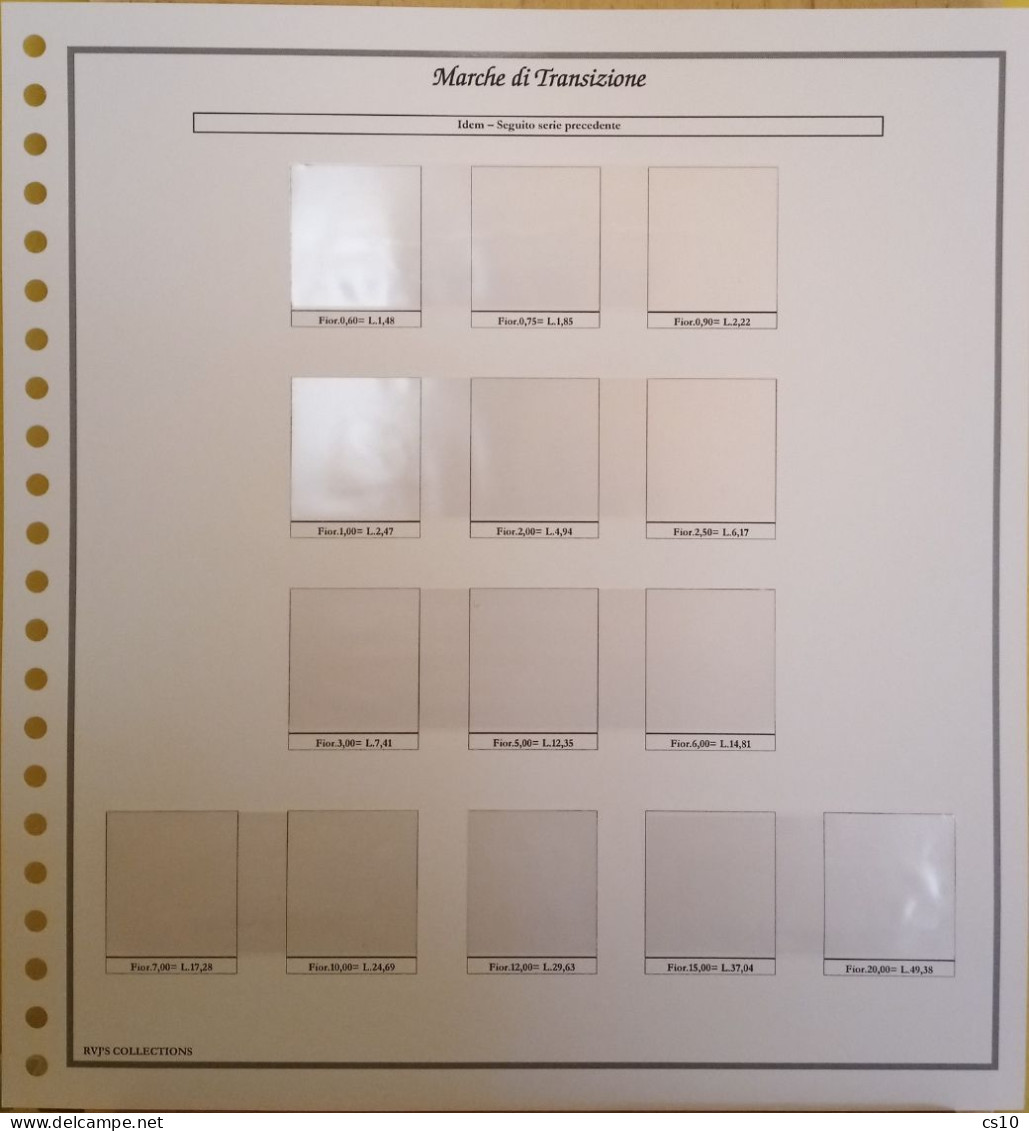 Marche Da Bollo Di Transizione Antichi Stati / Regno D'Italia 1866/1870 Raccolta Fogli Standard 22 Anelli Con Taschine - Verzamelingen