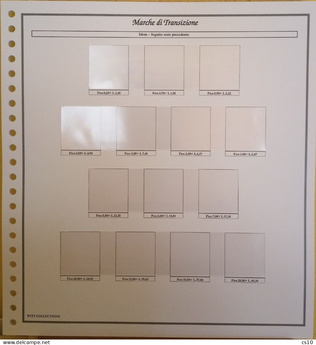 Marche Da Bollo Di Transizione Antichi Stati / Regno D'Italia 1866/1870 Raccolta Fogli Standard 22 Anelli Con Taschine - Verzamelingen