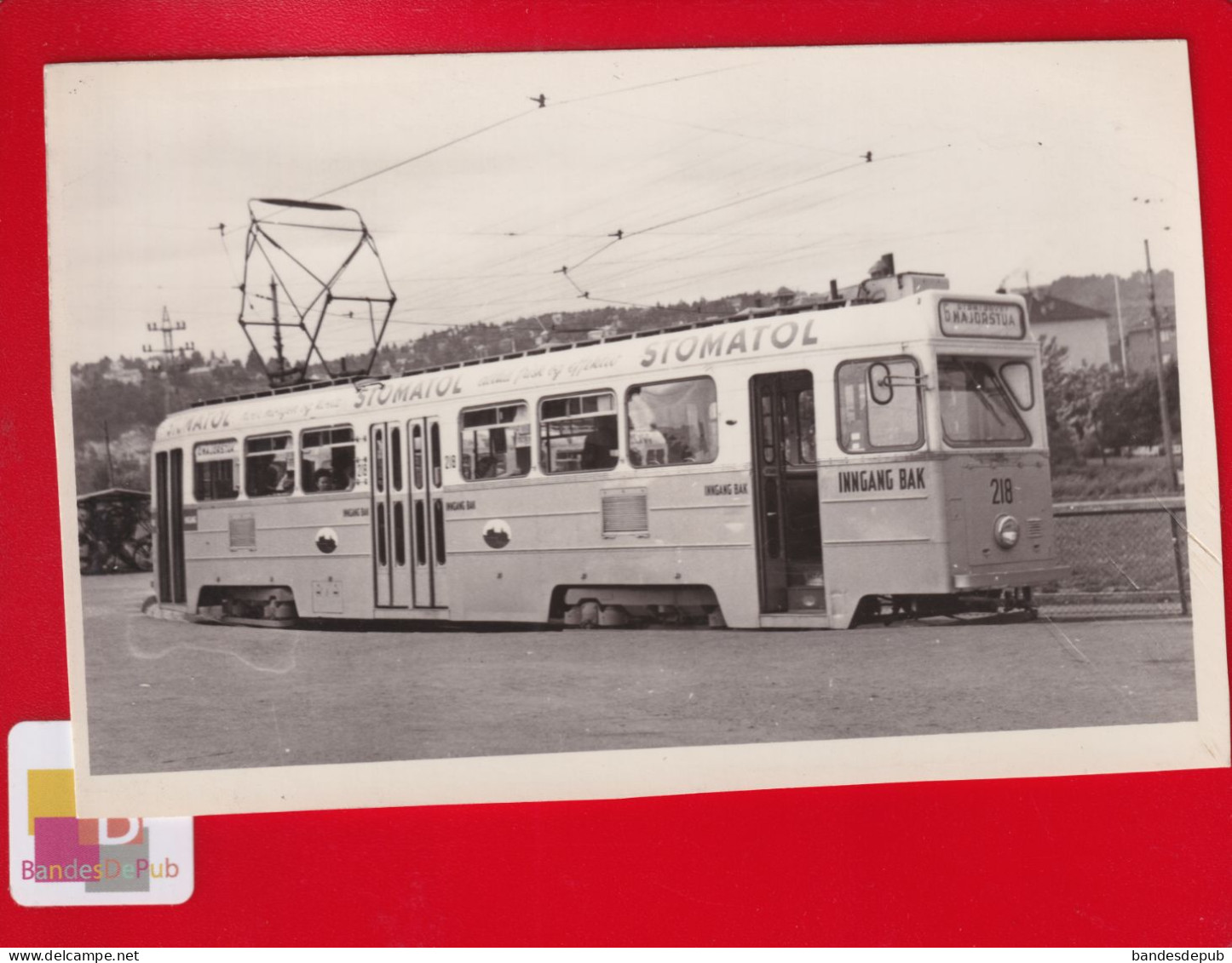 OSLO NORVEGE Photo Format CPA Suisse Tramway Majorstua  Circa 1950 Publicité Stomatol - Norwegen