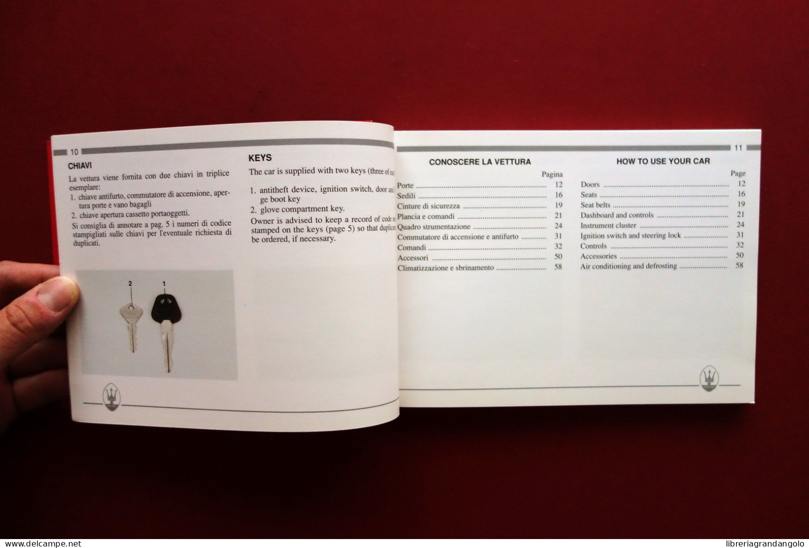 Maserati Shamal Libretto Uso E Manutenzione Edizione Italiano Inglese 1991 - Unclassified