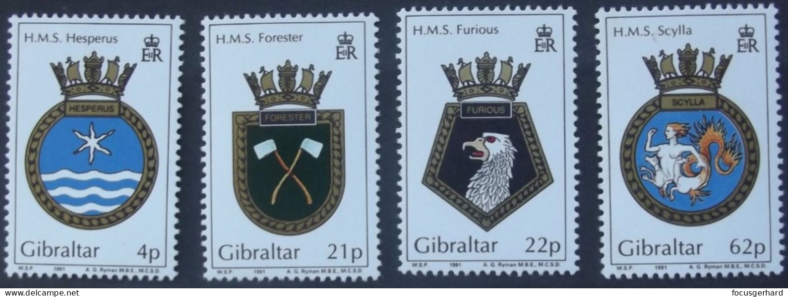 Gibraltar   Schiffswappen  1991 ** - Gibilterra