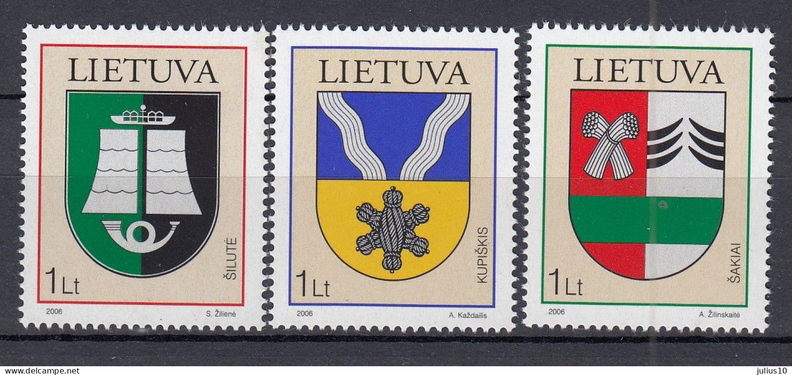 LITHUANIA 2006 Coat Of Arms MNH(**) 904-906 #Lt965 - Lituanie