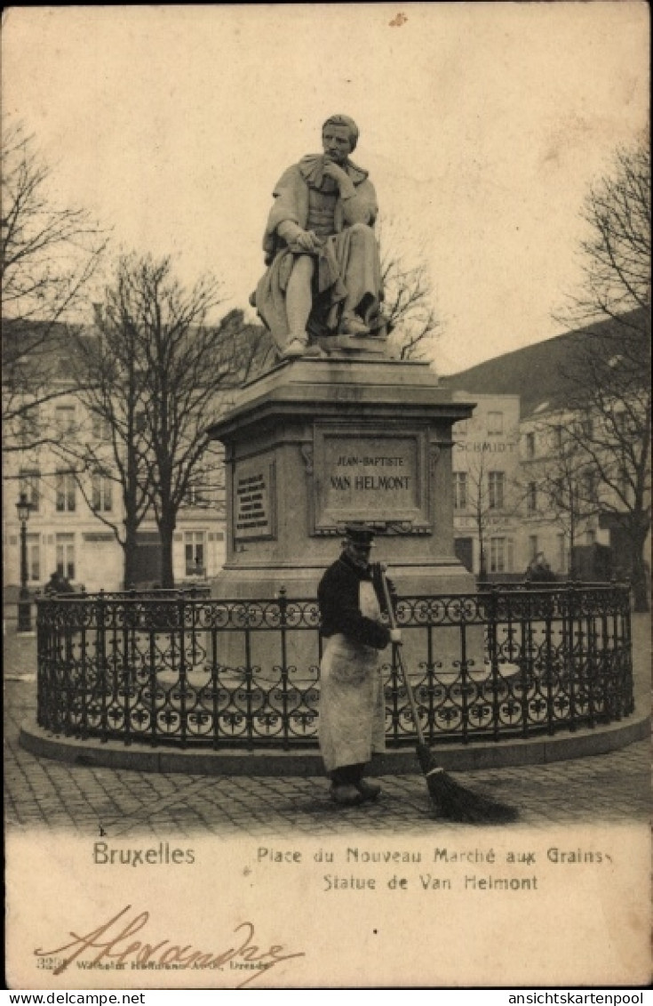 CPA Brüssel Brüssel, Monument Van Helmont, Getreidemarkt - Brussels (City)