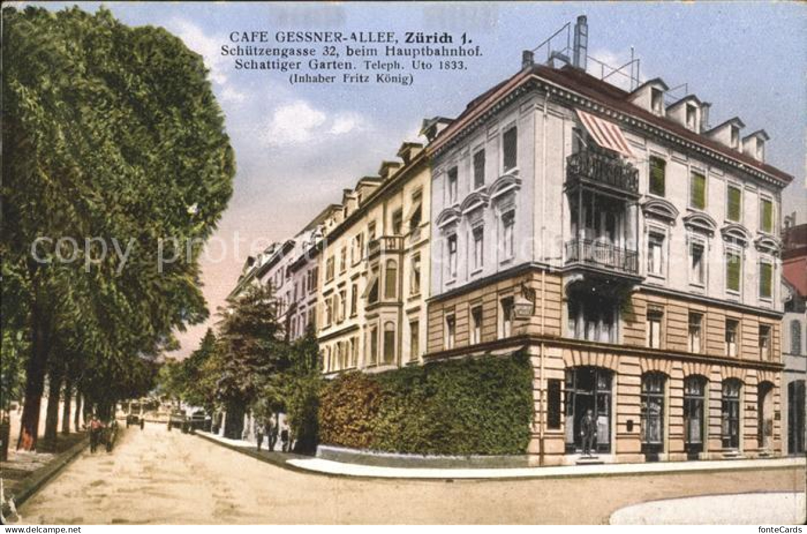 11497824 Zuerich Cafe Gessner-Allee, Schuetzengasse Zuerich - Autres & Non Classés