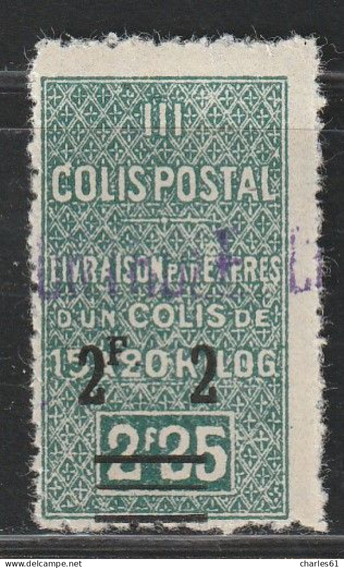 ALGERIE - COLIS POSTAUX - N°74 * (1941) 2f2 Sur 2f25 Vert - Paketmarken