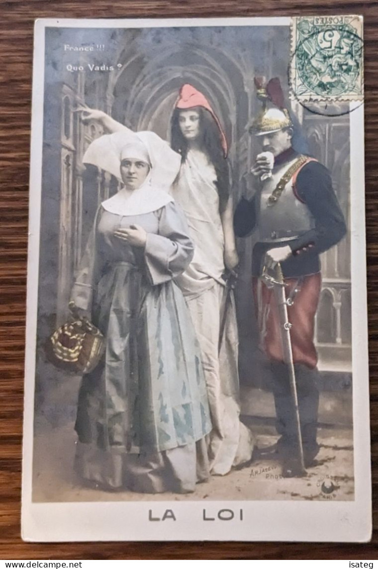 Carte Postale Ancienne Colorisée : La Loi - Quo Vadis - Unclassified