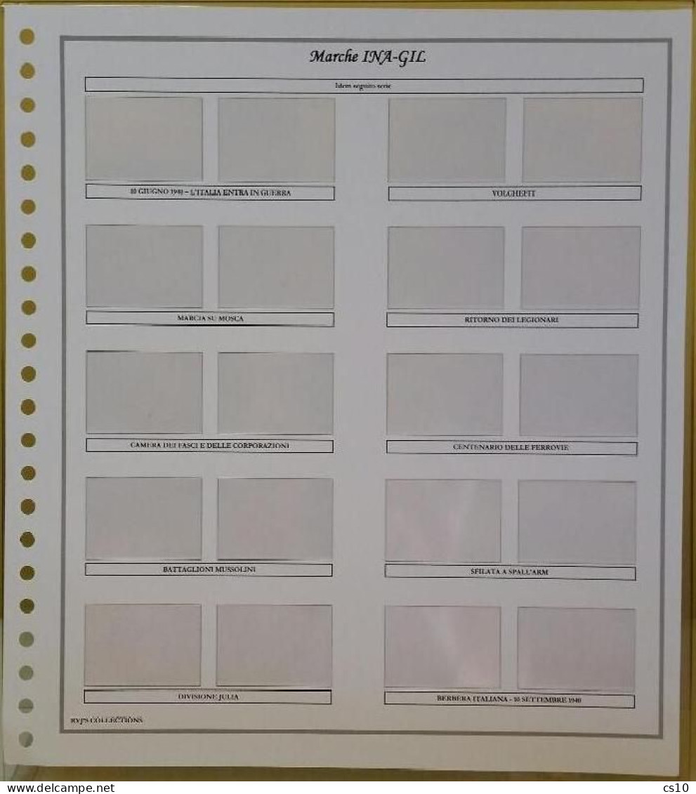 Marche INA-GIL Gioventù Italiana Littorio 1937  - Raccolta Fogli Aggiornamento 22anelli Standard - Paquetes De Presentación