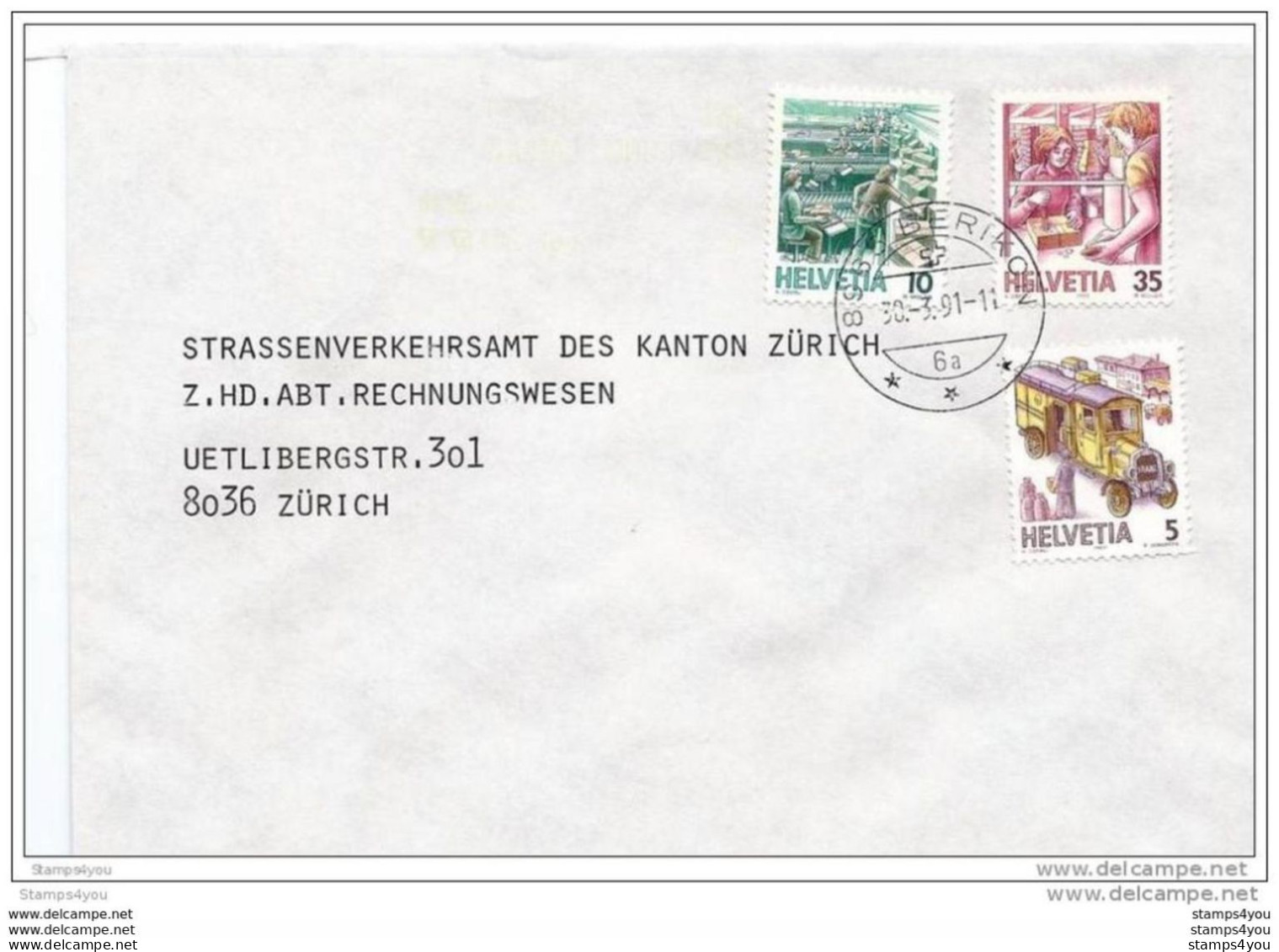 115 - 8 - Enveloppe Envoyée De  Berikon 1991 - Storia Postale