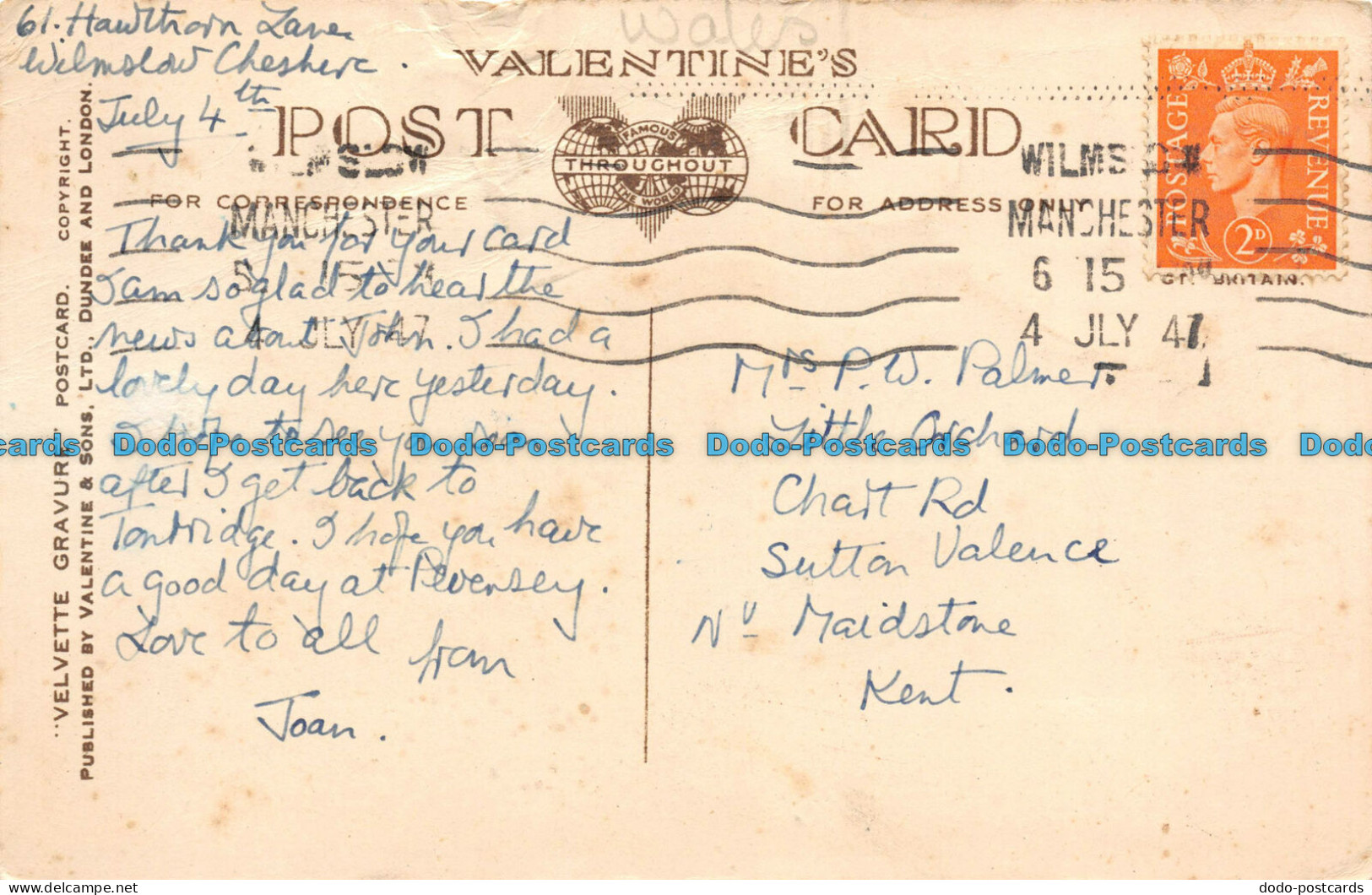 R075259 Llandudno Bay And Great Orme. Velvette Gravure. Valentine. 1947 - World