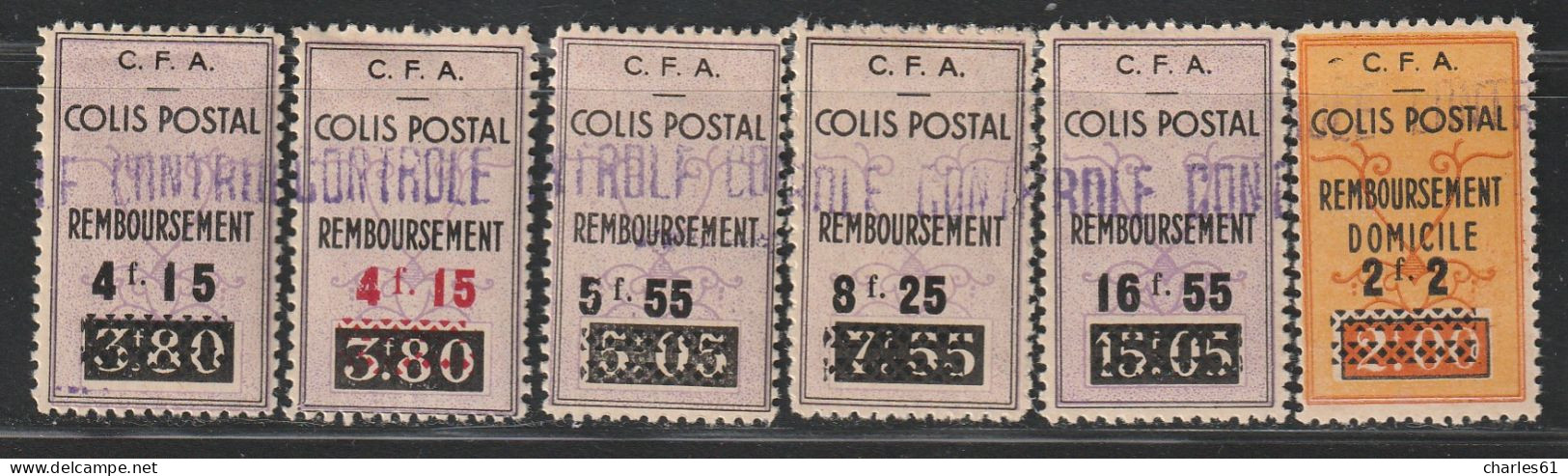 ALGERIE - COLIS POSTAUX - N°77+77a+78+79+81+82 * (1941) 6 Valeurs - Paketmarken