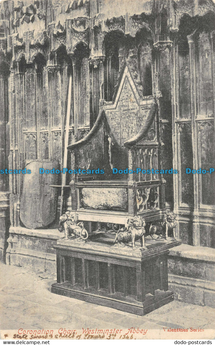 R076940 Coronation Chair. Westminster Abbey. Valentines Series - Mondo