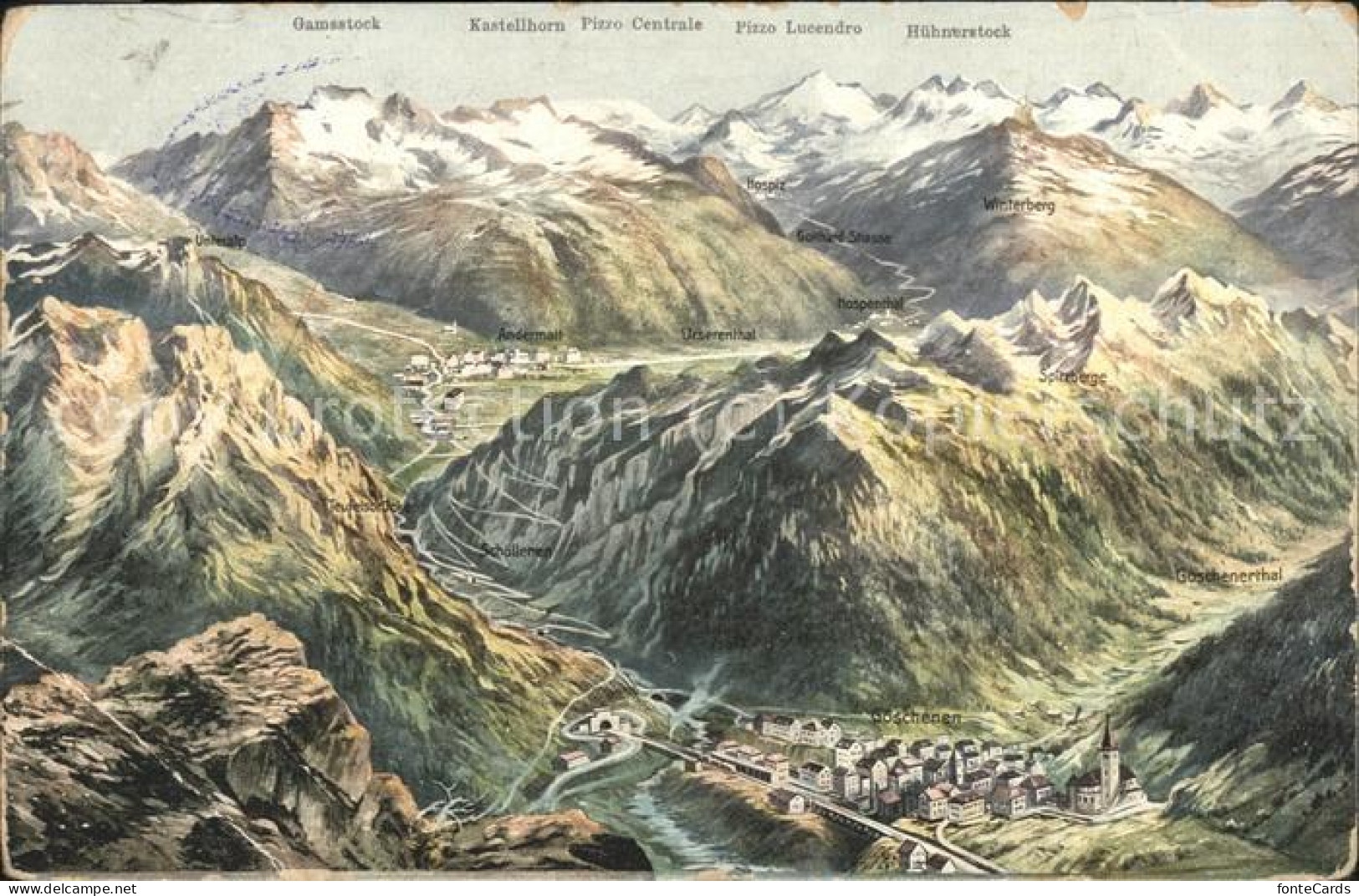 11496926 Goeschenen Und Gotthardpass Andermatt Alpenpanorama Goeschenen - Andere & Zonder Classificatie