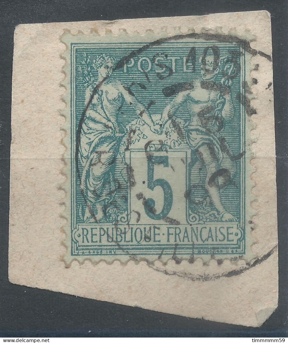 Lot N°83352   N°75/Fragment, Oblitéré Cachet à Date De PARIS-103 "R. Des FILLES Du CALVAIRE" - 1876-1898 Sage (Tipo II)