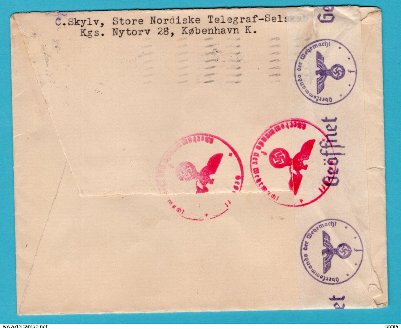 DENMARK Cover 1940 Kobehavn To Hamburg, Germany With Hamburg Censor And Full Description - Cartas & Documentos