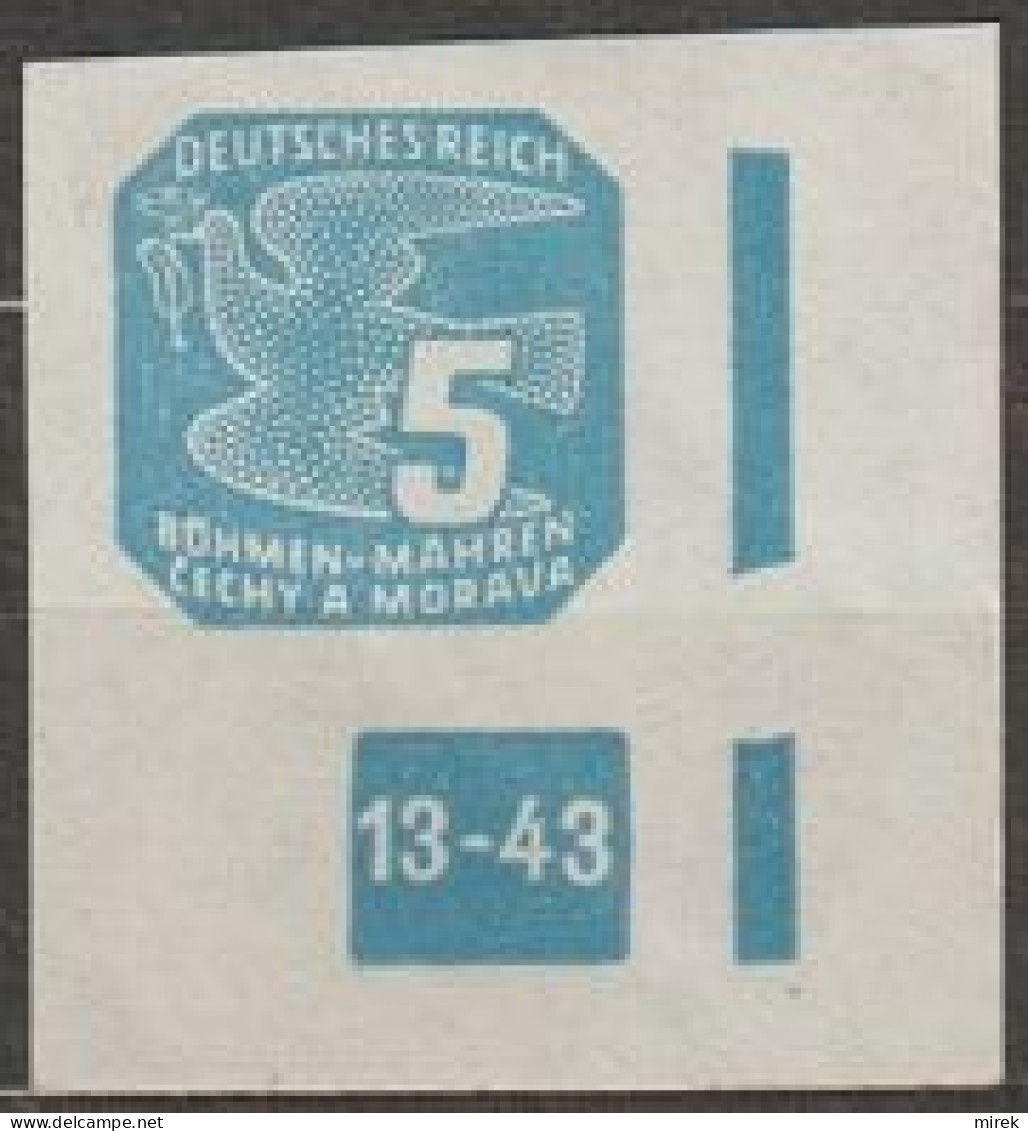 039/ Pof. NV 11, Corner Stamp, Broken Frame, Plate Number 13-43 - Ongebruikt