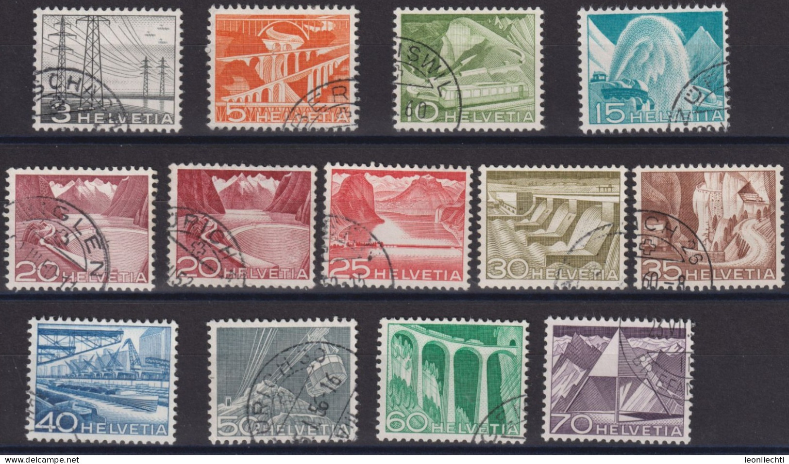1949 Technik Und Landschaft ⵙ Zum: 297-308 + 301Urtyp, Mi: 529-540+533l, - Used Stamps