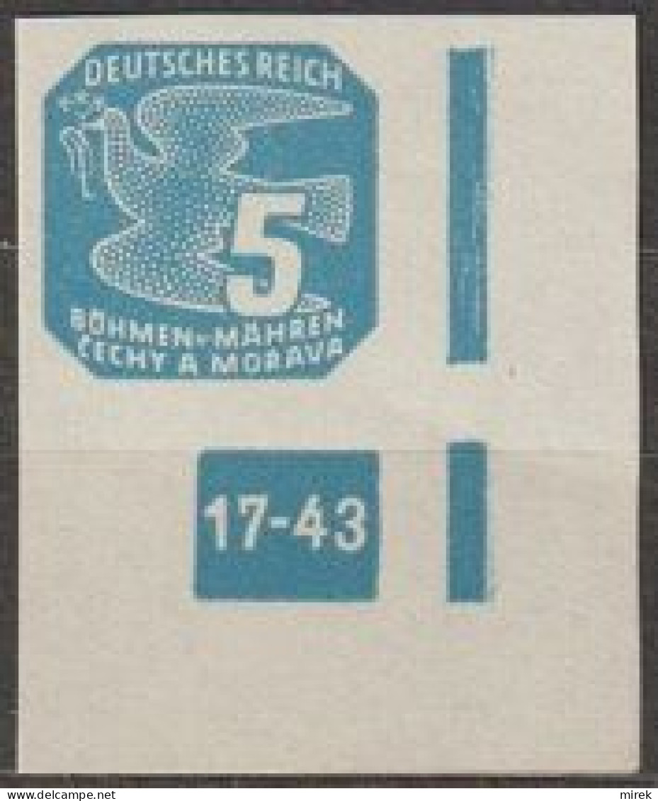 040/ Pof. NV 11, Corner Stamp, Broken Frame, Plate Number 17-43 - Nuevos
