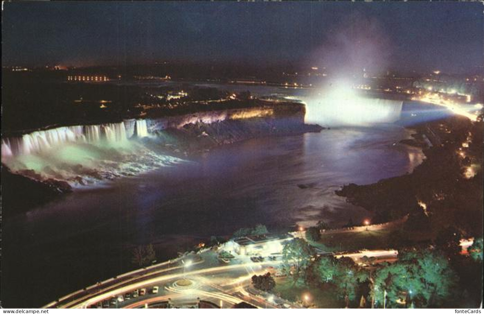 11491803 Niagara Falls Ontario American And Horsehoe Falls Illuminated View From - Sin Clasificación